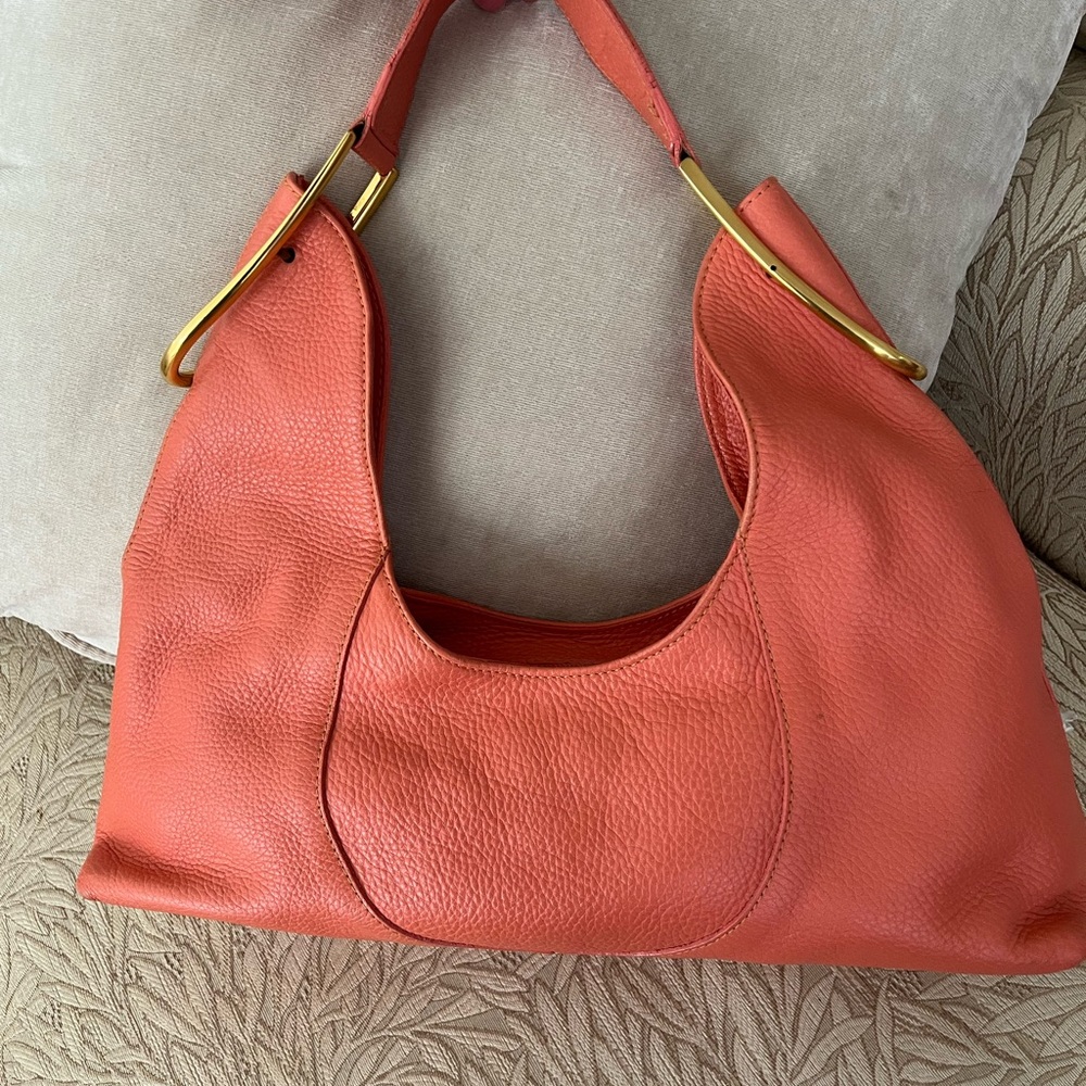 Furla Vibrant Dark Salmon Hobo Bag
